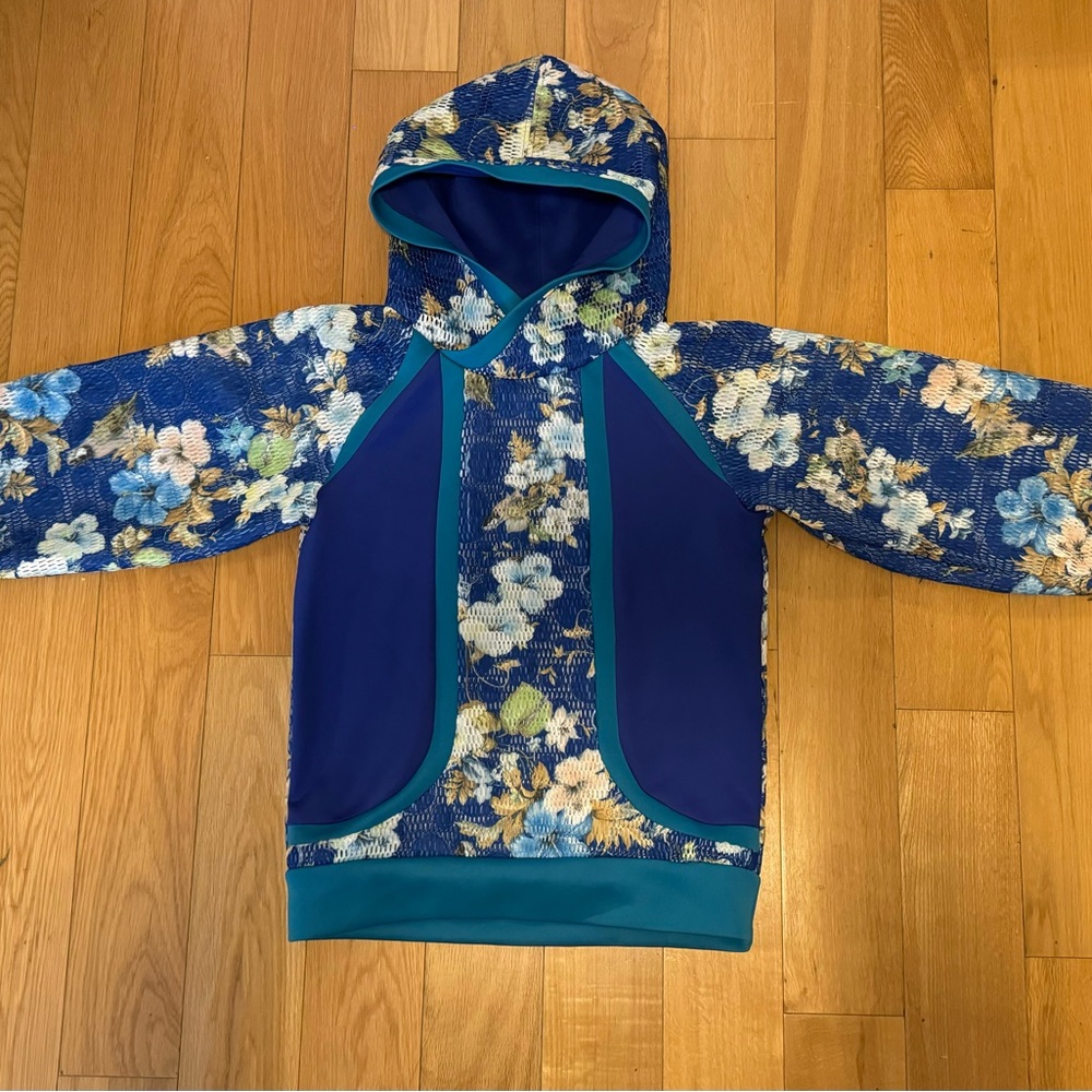 Handmade Floral Mesh Hoodie - Size XS/S